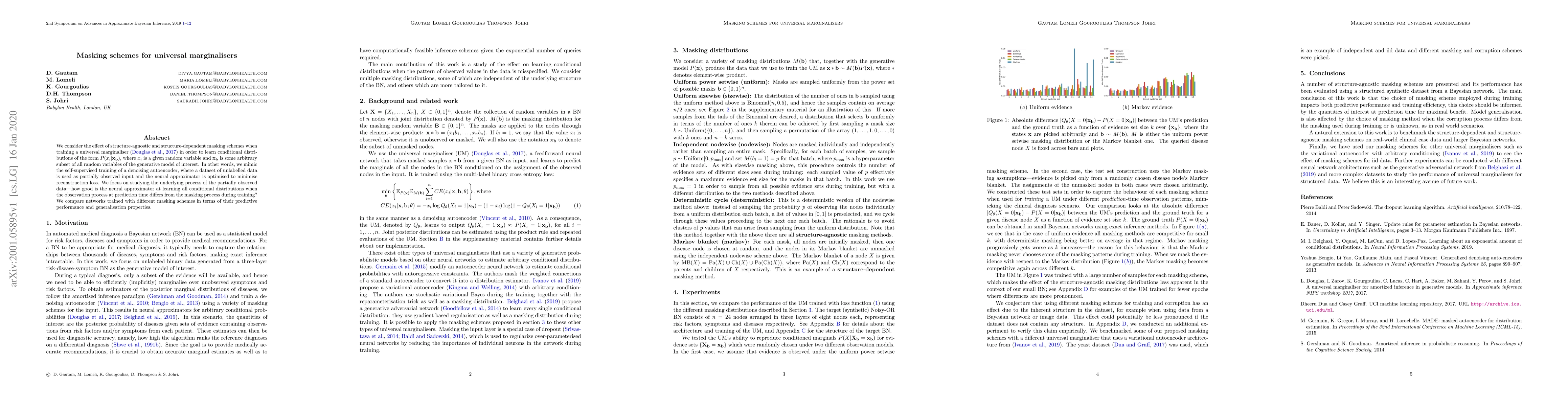 Thumbnail for Masking schemes for universal marginalisers