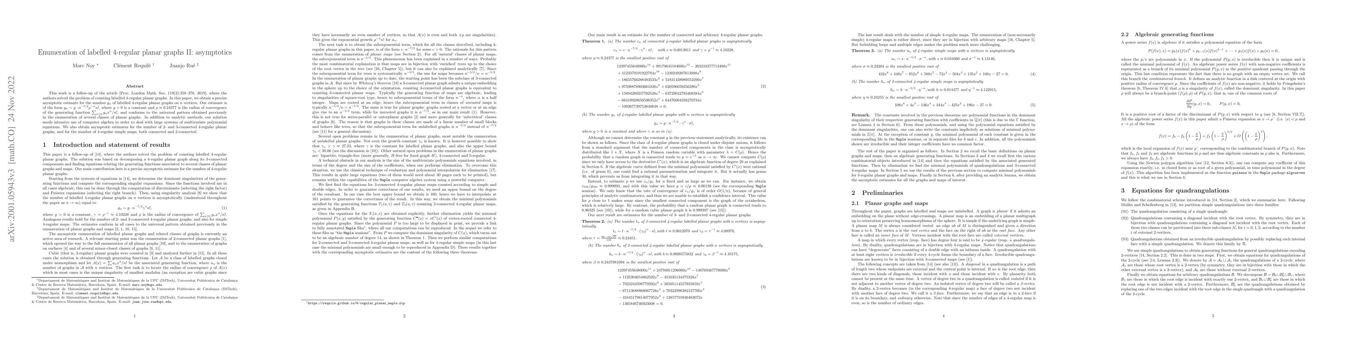 Thumbnail for Enumeration of labelled 4-regular planar graphs II: asymptotics