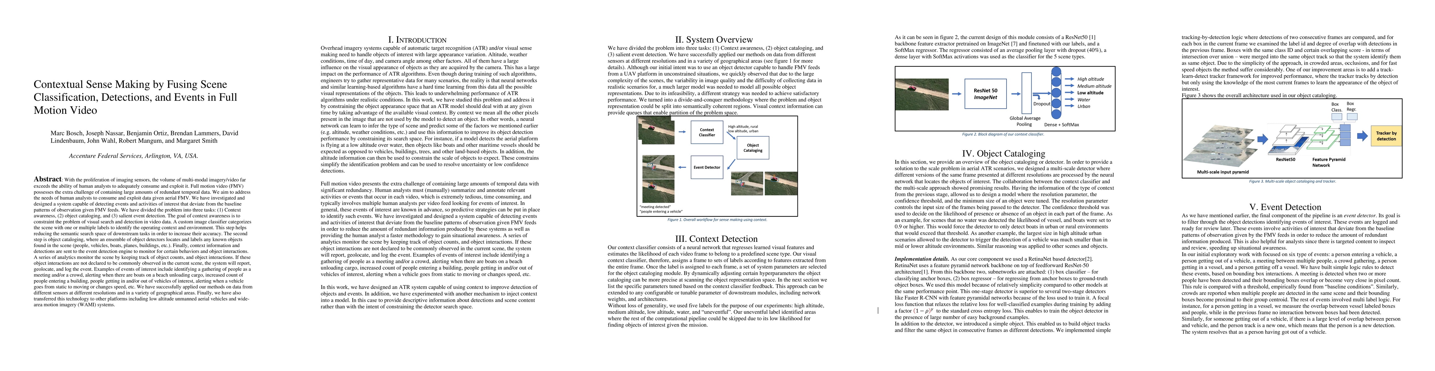Thumbnail for Contextual Sense Making by Fusing Scene Classification, Detections, and
  Events in Full Motion Video
