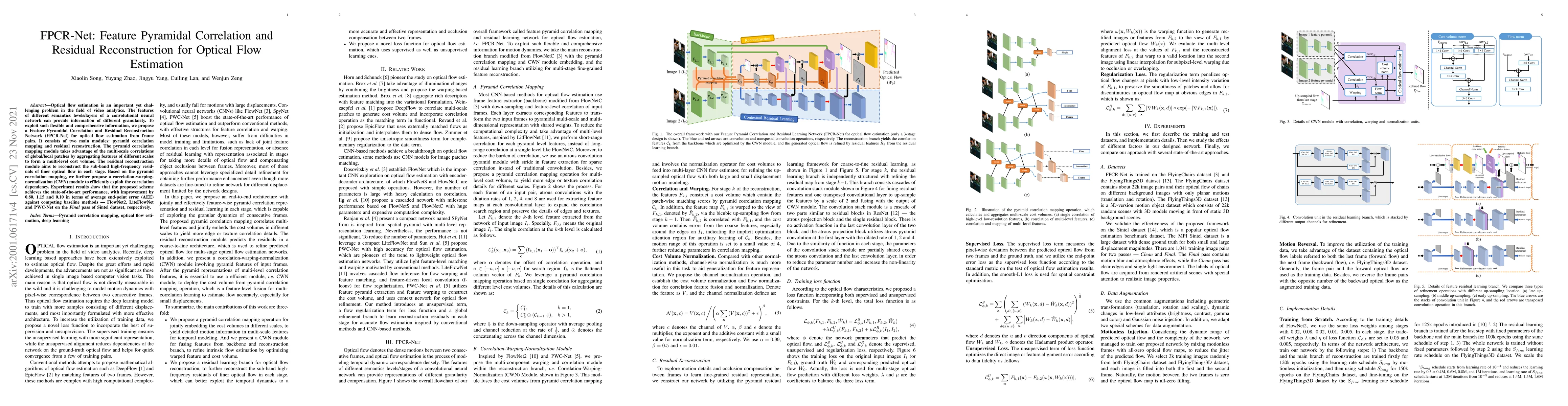 Thumbnail for FPCR-Net: Feature Pyramidal Correlation and Residual Reconstruction for
  Optical Flow Estimation