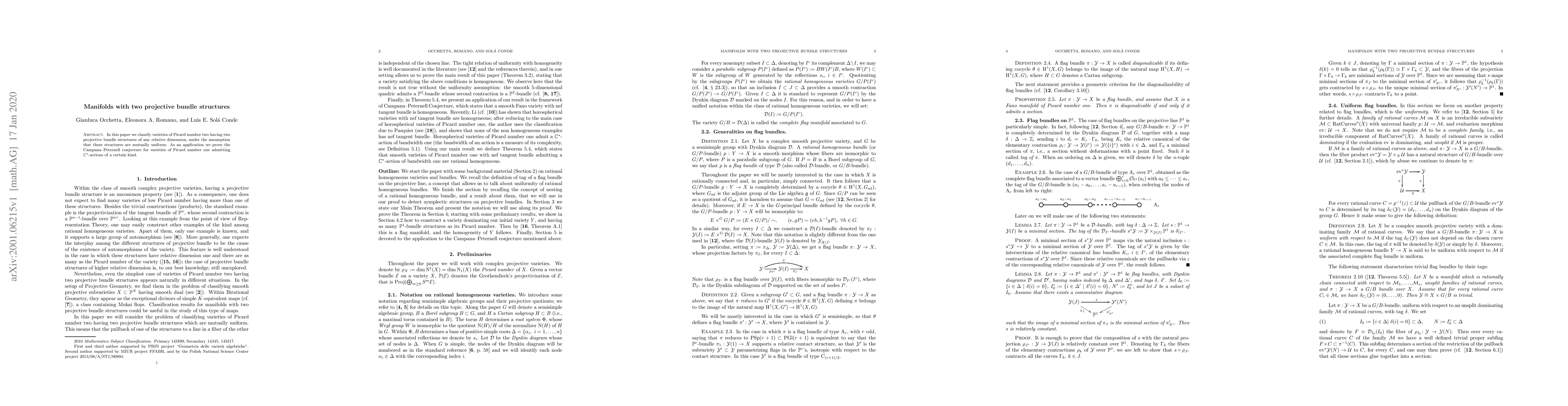 Thumbnail for Manifolds with two projective bundle structures