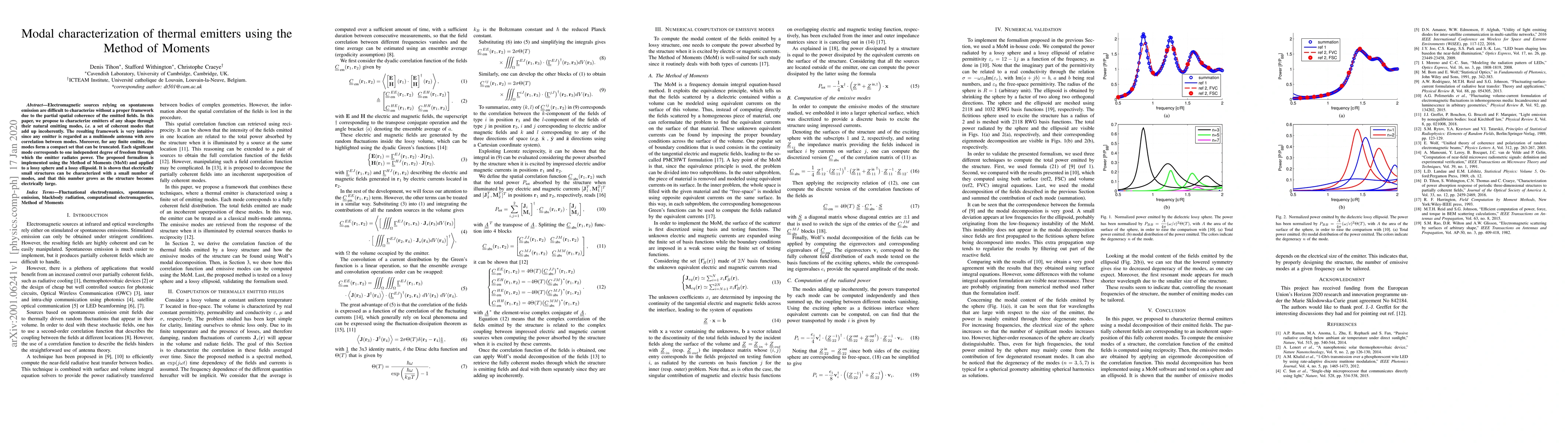 Thumbnail for Modal characterization of thermal emitters using the Method of Moments