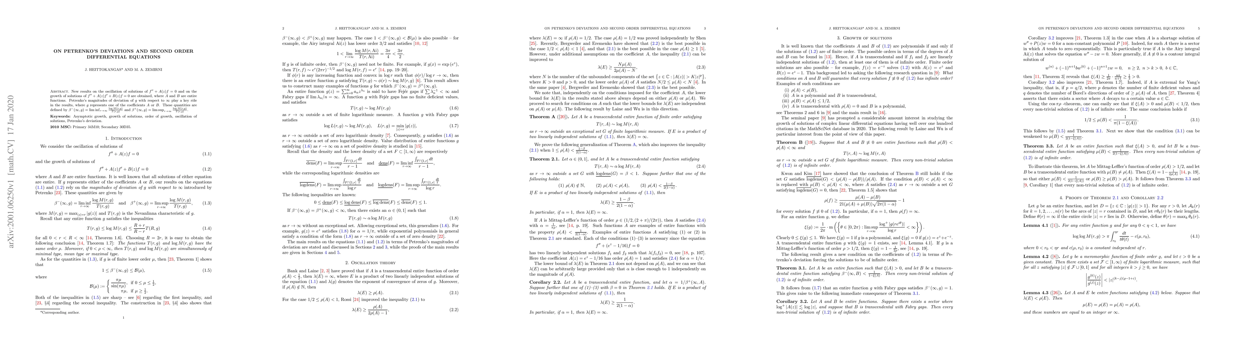 Thumbnail for On Petrenko's deviations and second order differential equations