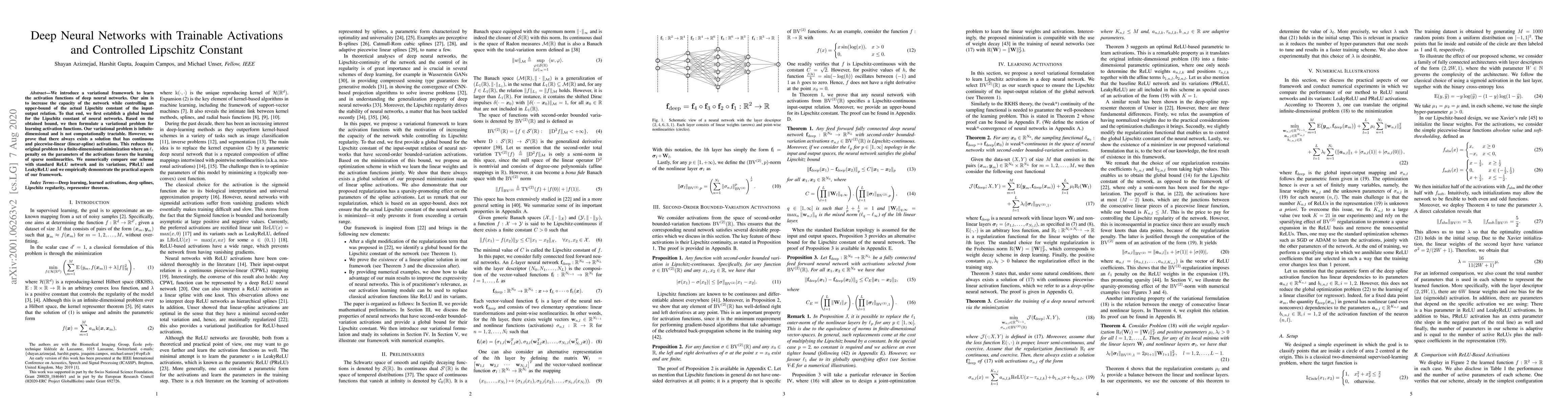 Thumbnail for Deep Neural Networks with Trainable Activations and Controlled Lipschitz
  Constant