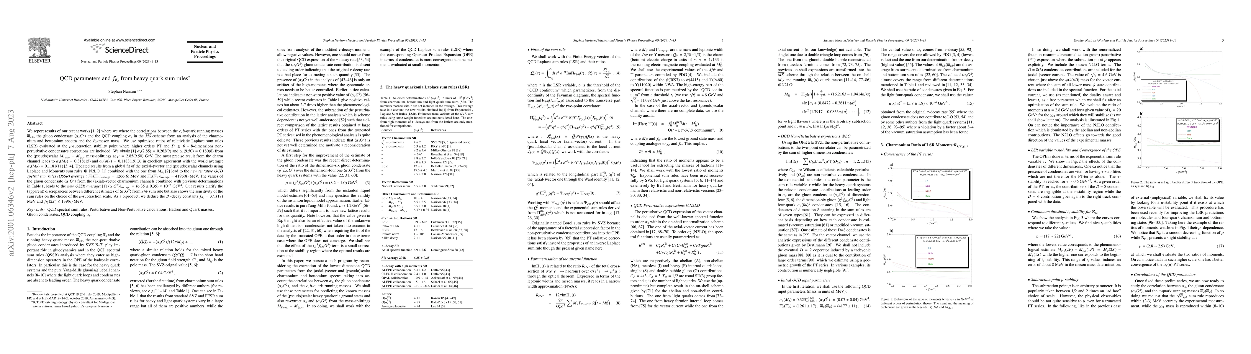 Thumbnail for QCD parameters and $f_{B_c}$ from heavy quark sum rules