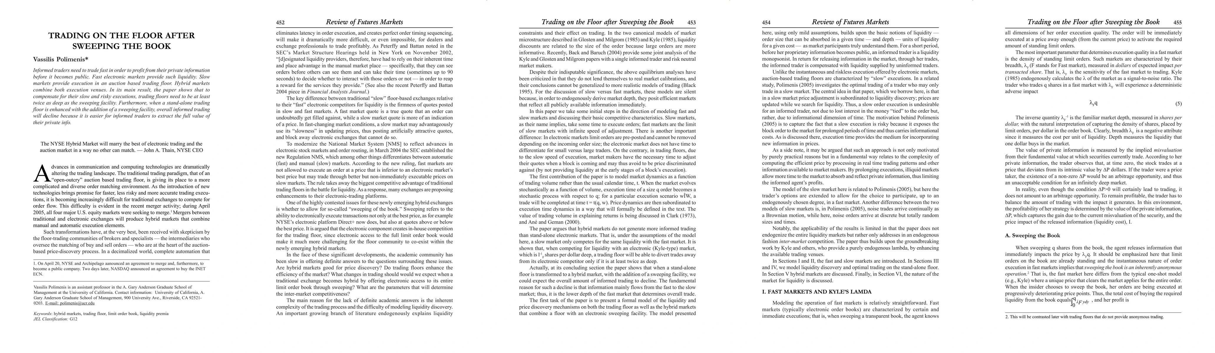 Thumbnail for Trading on the Floor after Sweeping the Book