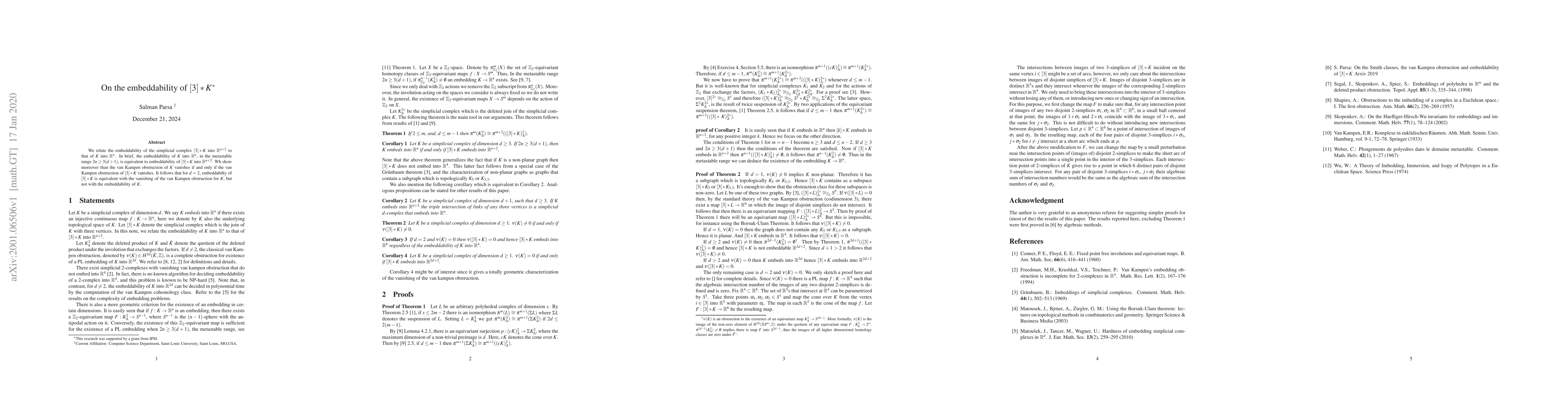 Thumbnail for On the embeddability of $[3]*K$