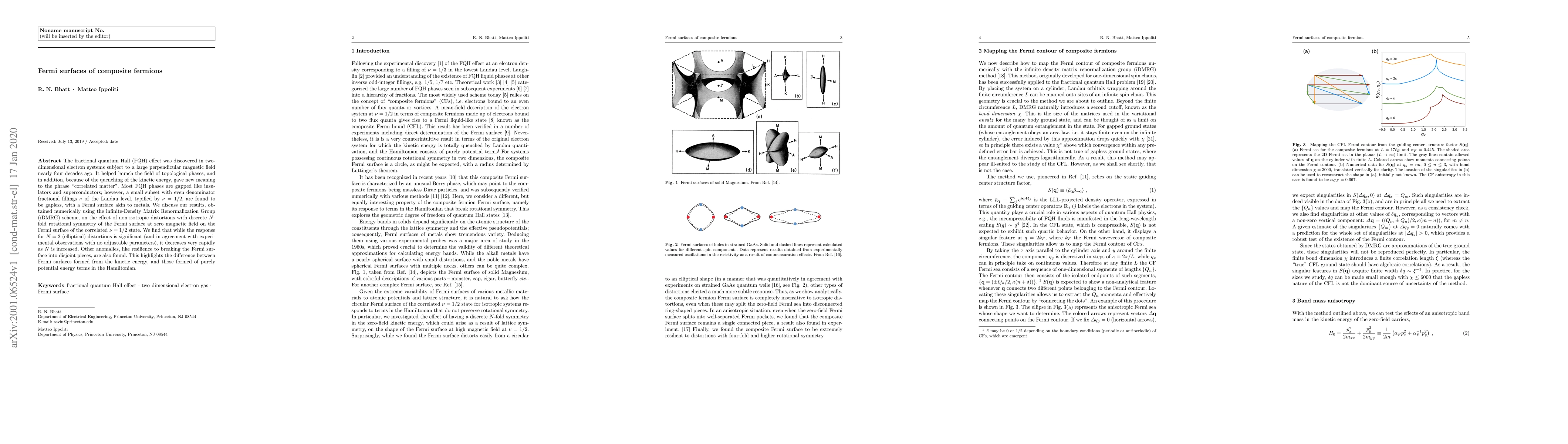Thumbnail for Fermi surfaces of composite fermions