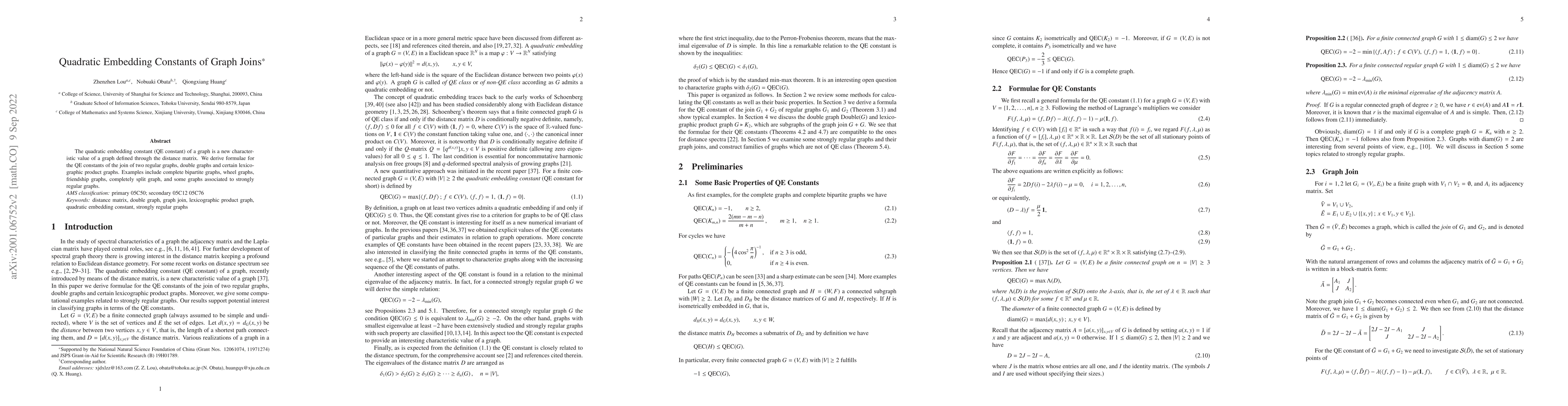 Thumbnail for Quadratic Embedding Constants of Graph Joins