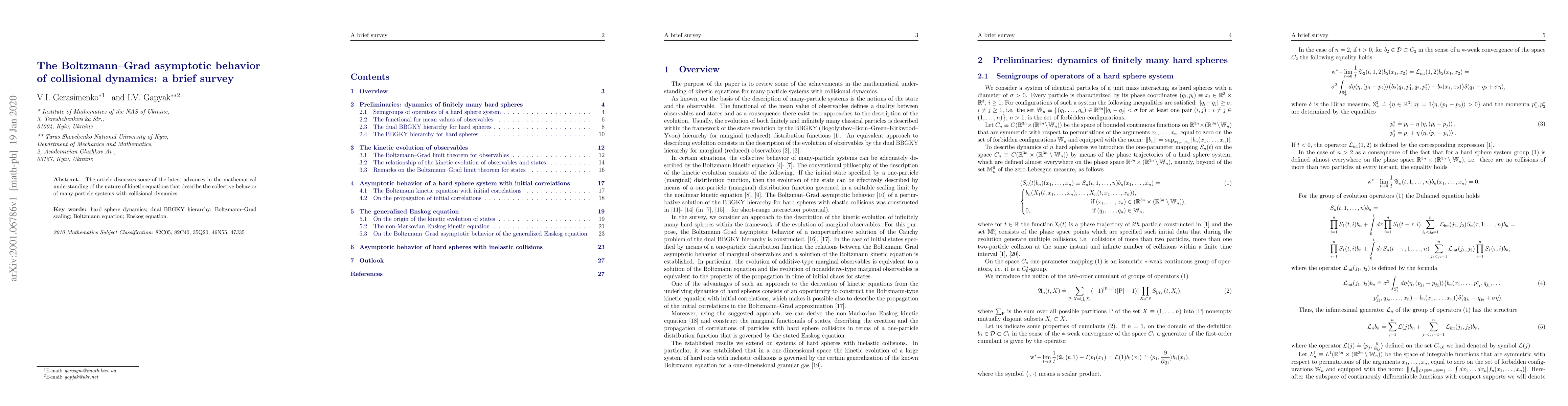 Thumbnail for The Boltzmann-Grad asymptotic behavior of collisional dynamics: a brief
  survey