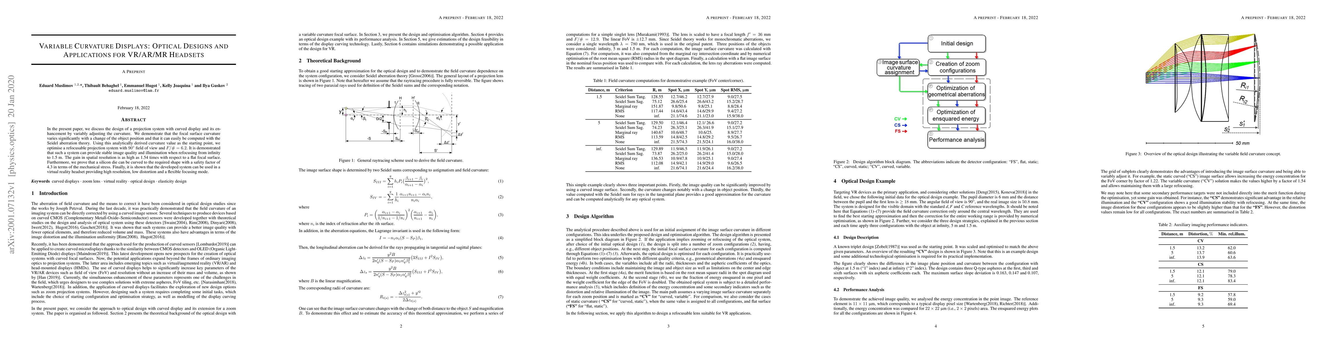 Thumbnail for Variable Curvature Displays: Optical Designs and Applications for
  VR/AR/MR Headsets