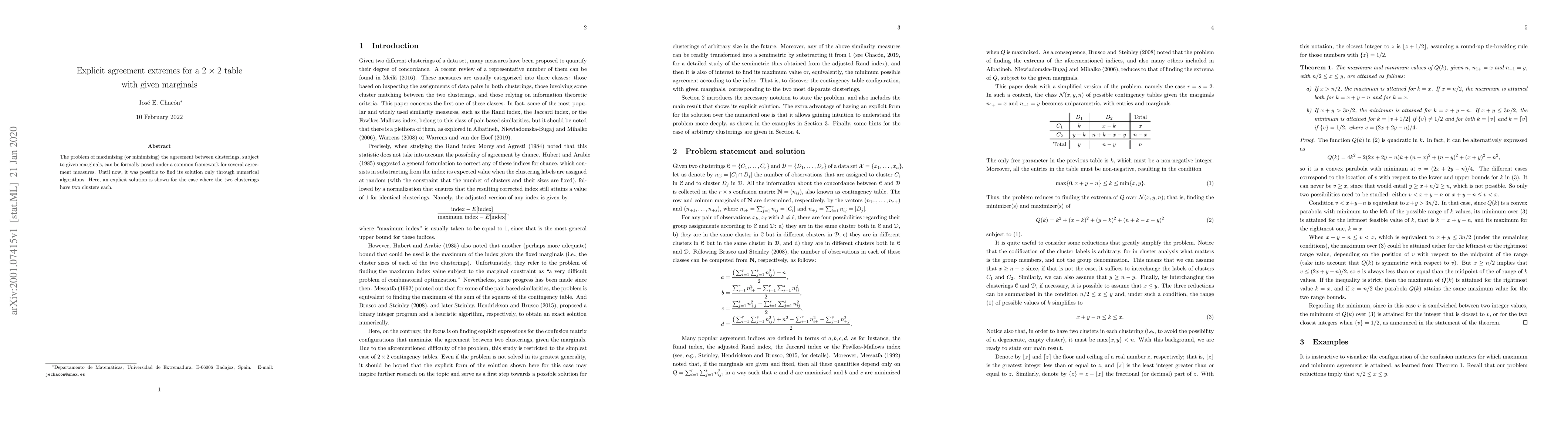 Thumbnail for Explicit agreement extremes for a $2\times2$ table with given marginals