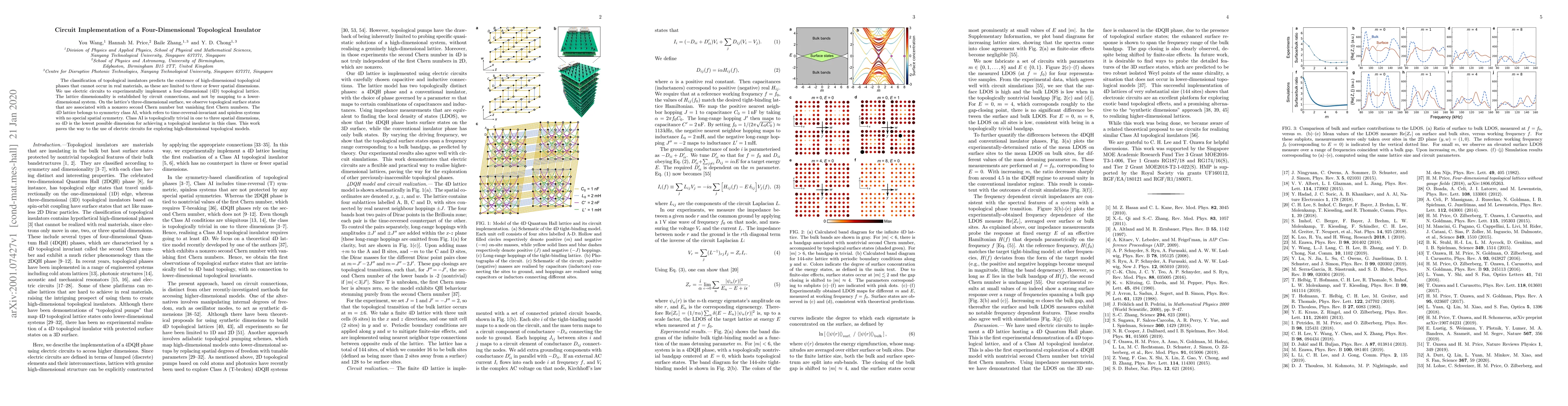 Thumbnail for Circuit Implementation of a Four-Dimensional Topological Insulator