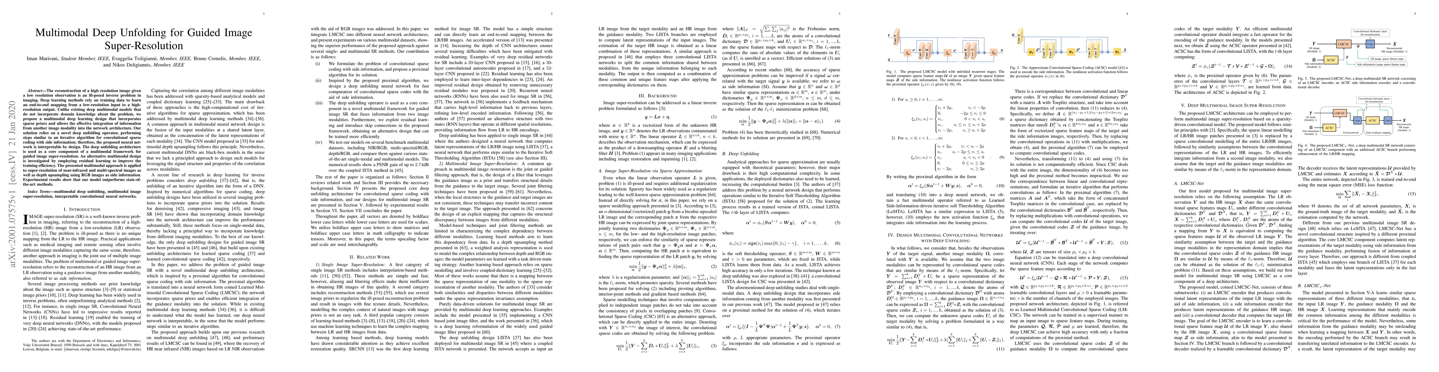 Thumbnail for Multimodal Deep Unfolding for Guided Image Super-Resolution