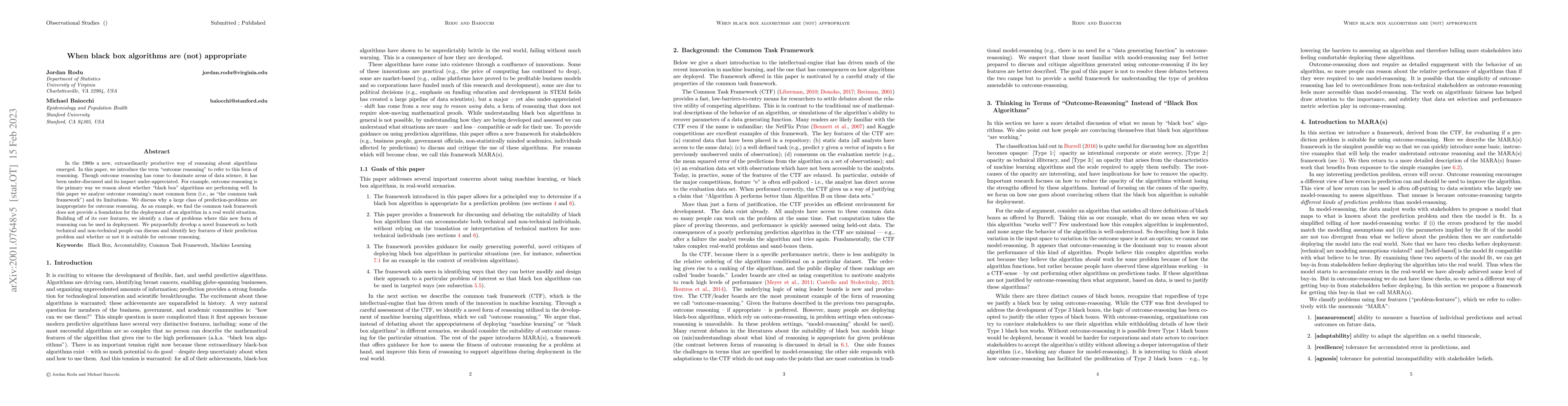 Thumbnail for When black box algorithms are (not) appropriate: a principled
  prediction-problem ontology