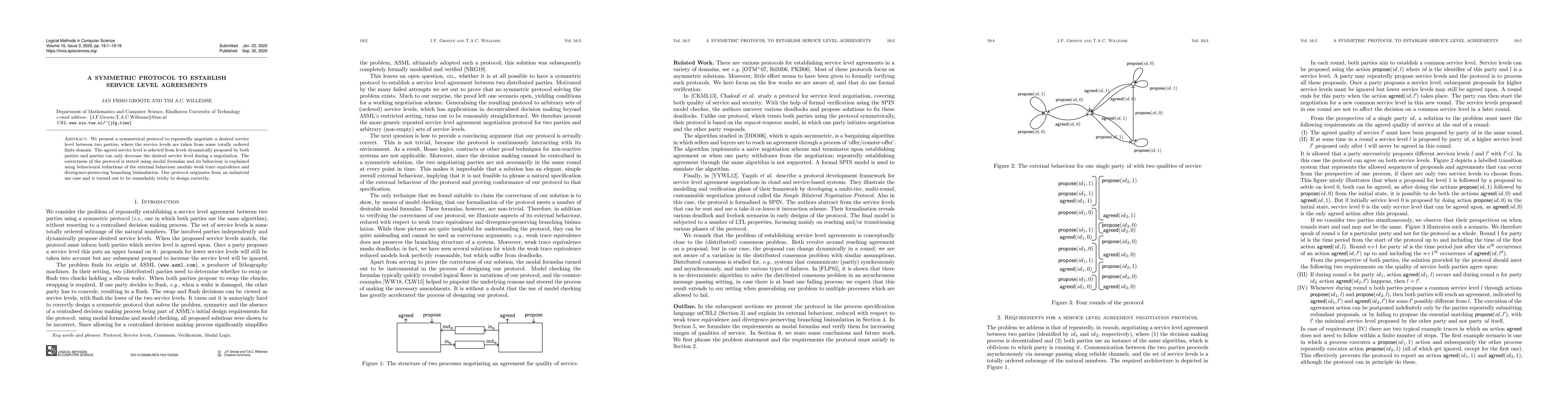 Thumbnail for A symmetric protocol to establish service level agreements