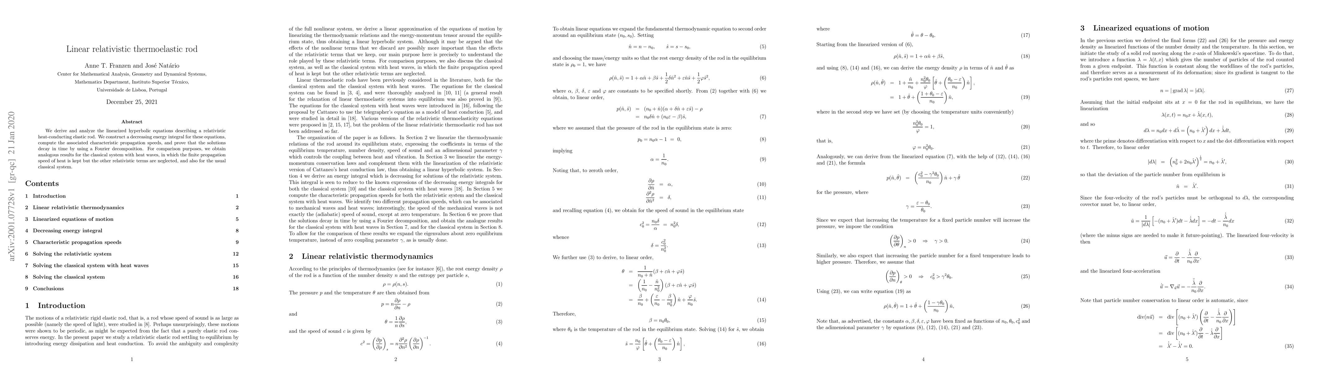 Thumbnail for Linear relativistic thermoelastic rod