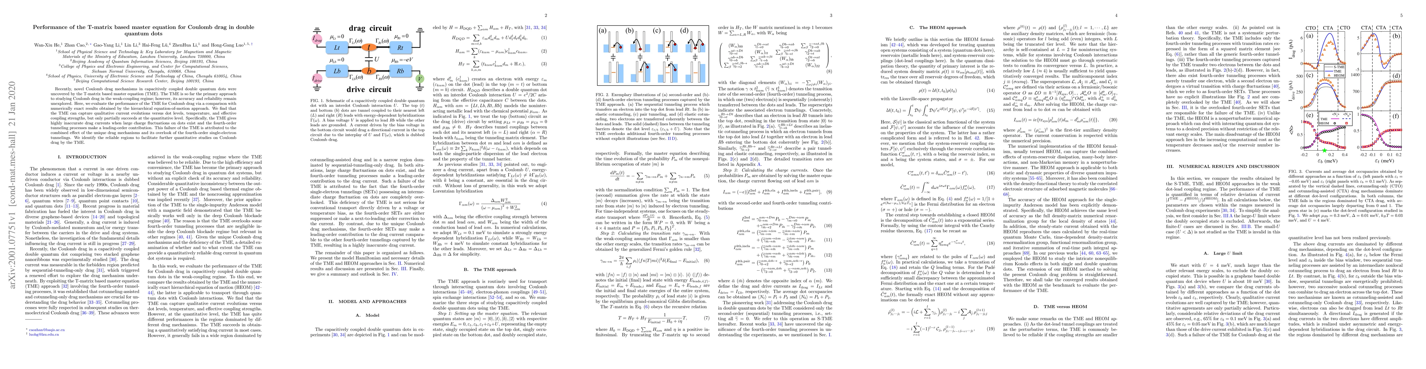 Thumbnail for Performance of the T-matrix based master equation for Coulomb drag in
  double quantum dots