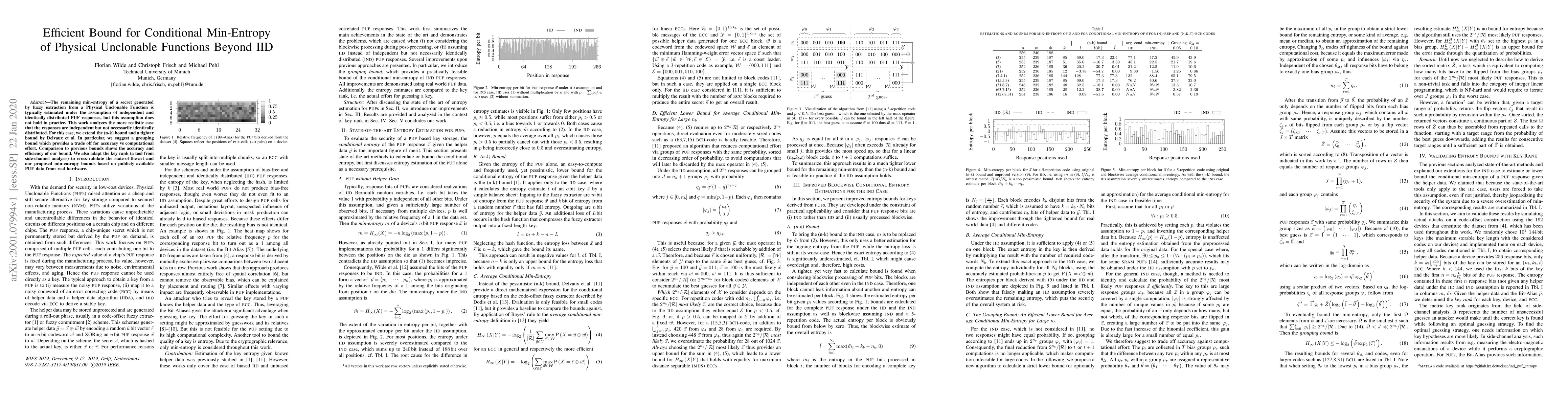 Thumbnail for Efficient Bound for Conditional Min-Entropy of Physical Unclonable
  Functions Beyond IID