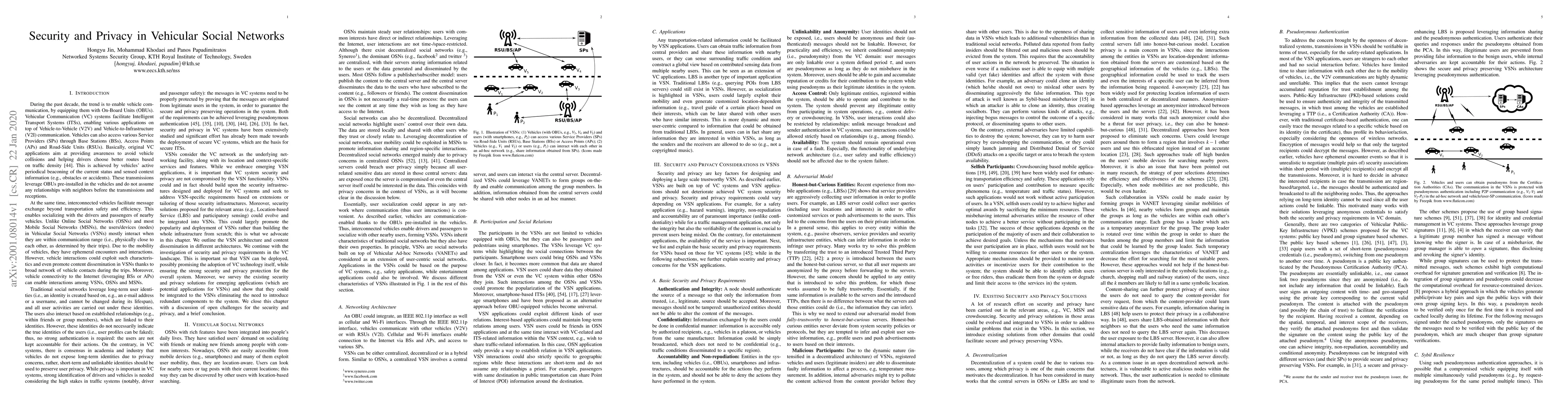 Thumbnail for Security and Privacy in Vehicular Social Networks