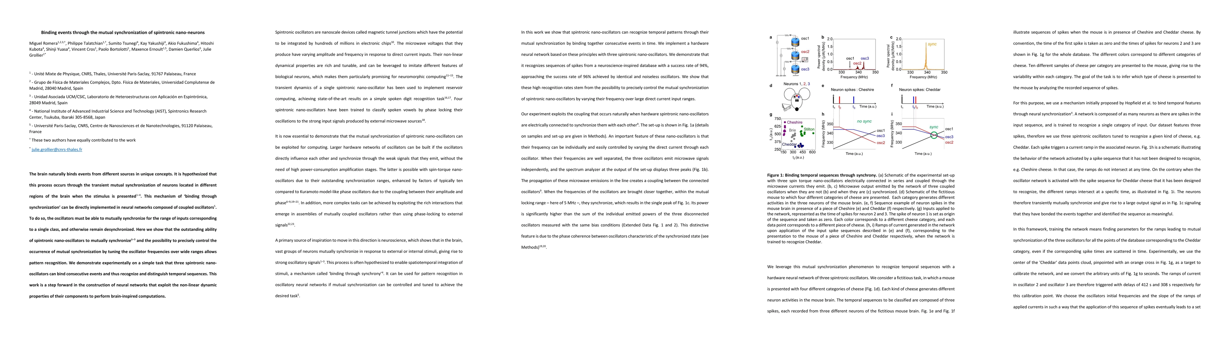 Thumbnail for Binding events through the mutual synchronization of spintronic
  nano-neurons