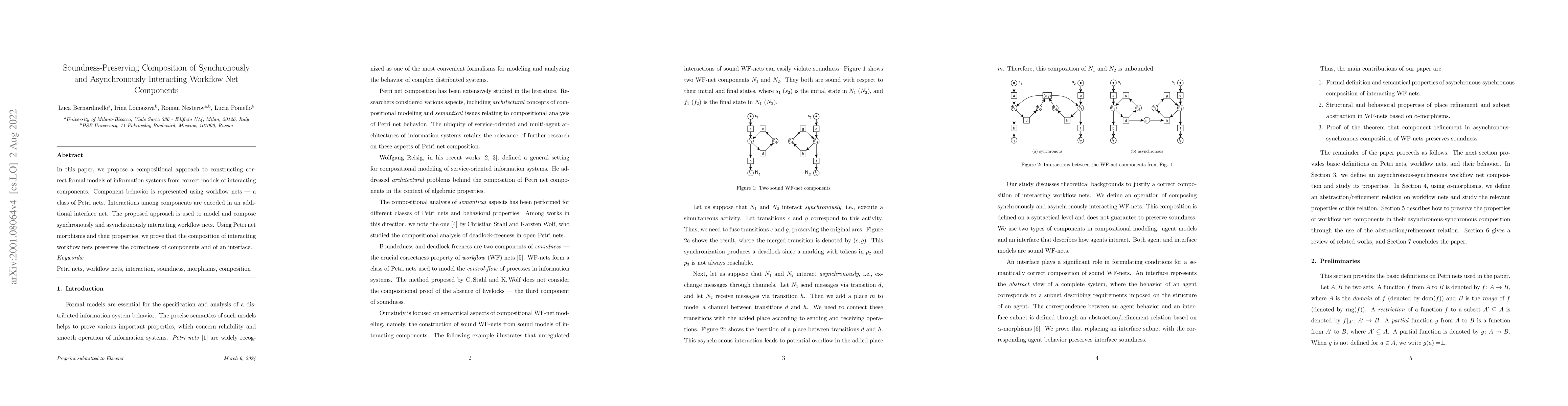 Thumbnail for Soundness-preserving composition of synchronously and asynchronously
  interacting workflow net components