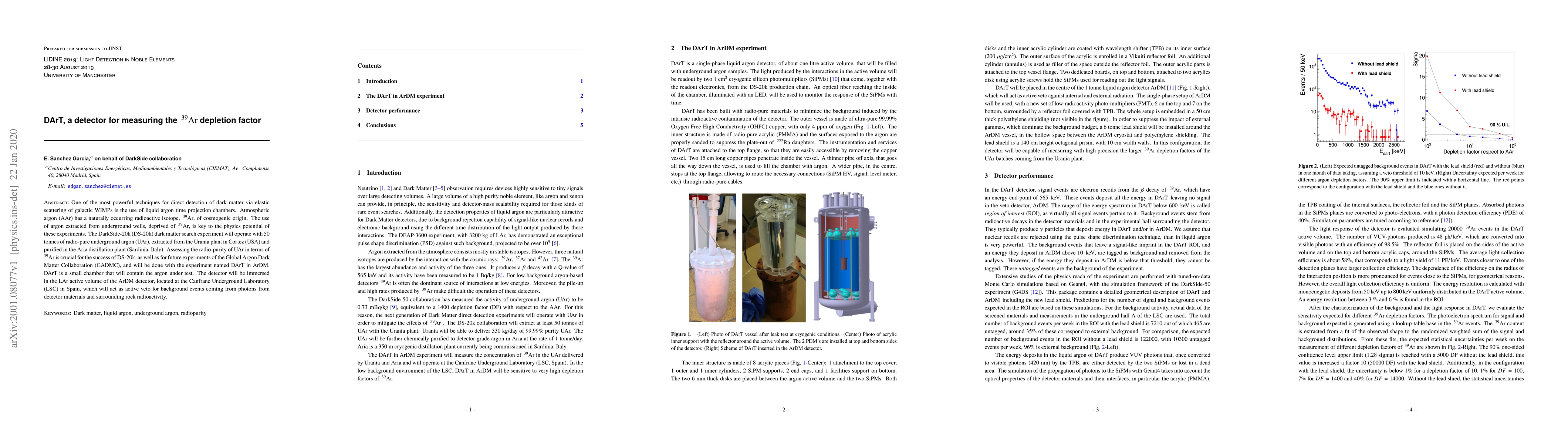 Thumbnail for DArT, a detector for measuring the 39Ar depletion factor