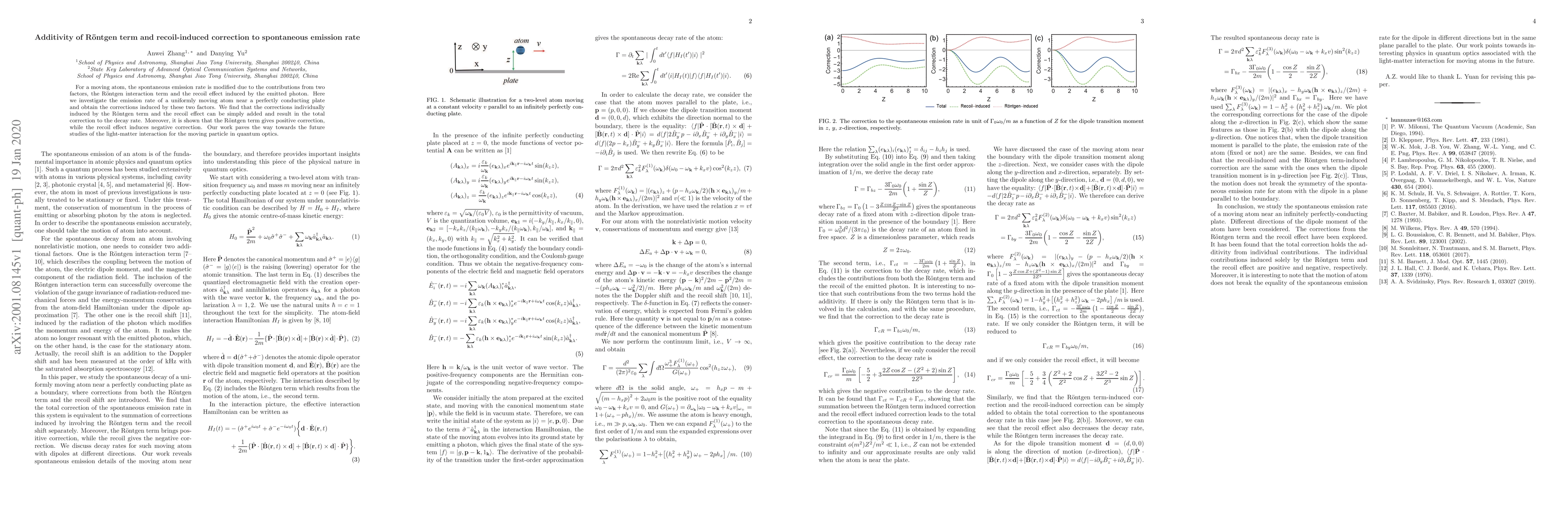 Thumbnail for Additivity of R\"ontgen term and recoil-induced correction to
  spontaneous emission rate
