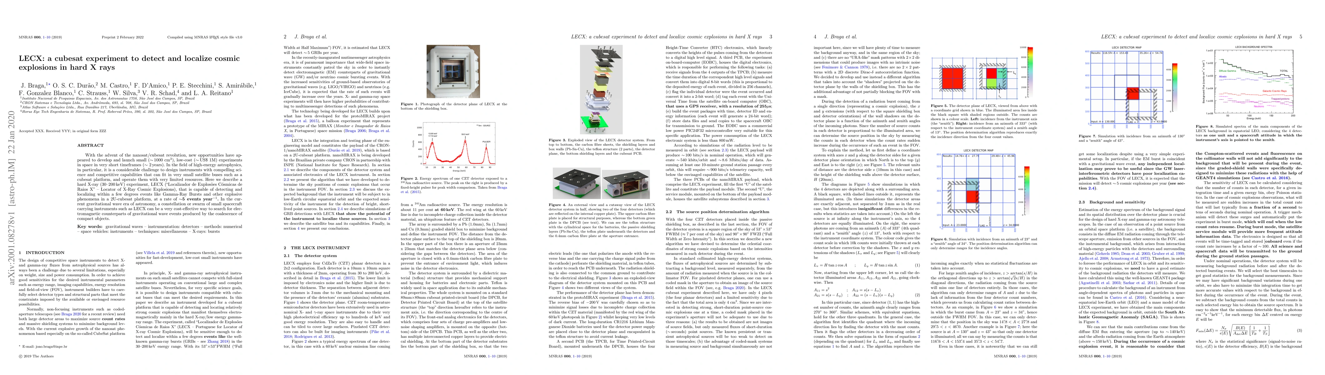 Thumbnail for LECX: a cubesat experiment to detect and localize cosmic explosions in
  hard X rays