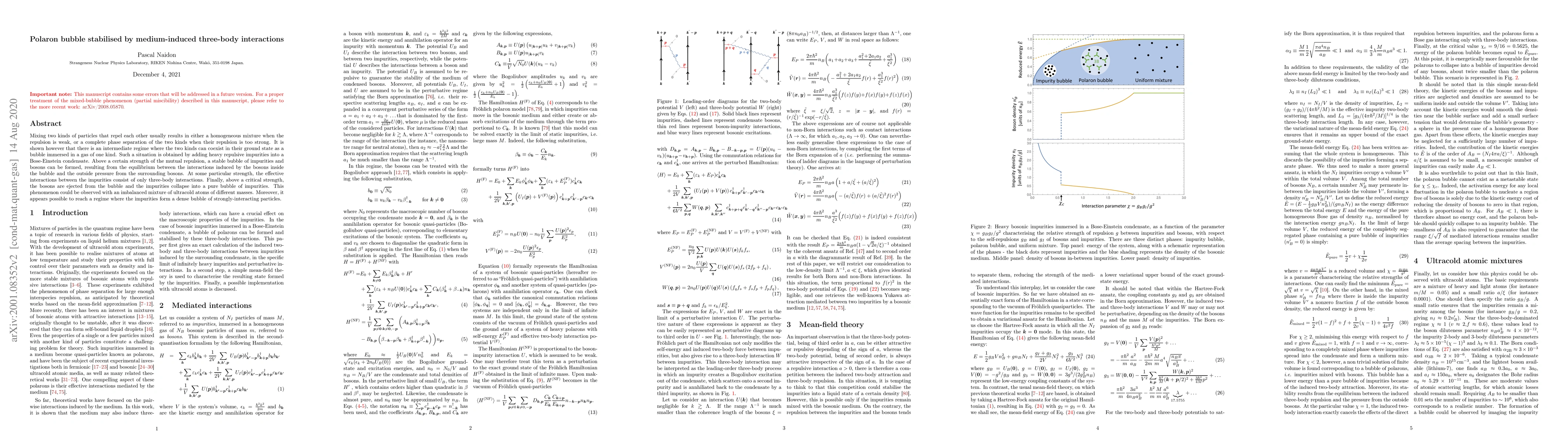Thumbnail for Polaron bubble stabilised by medium-induced three-body interactions