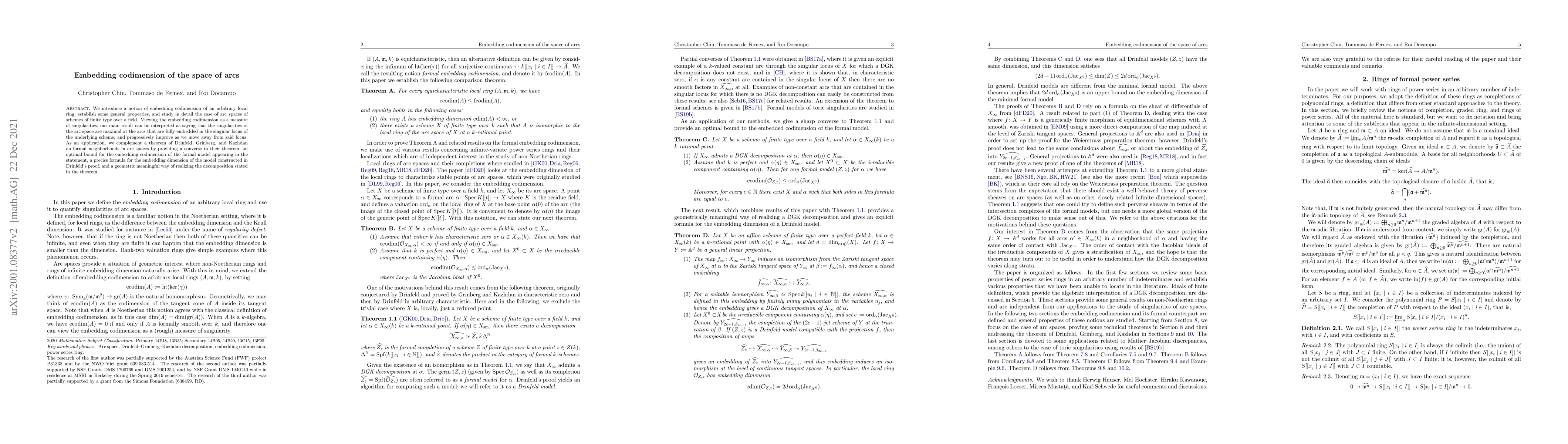 Thumbnail for Embedding codimension of the space of arcs