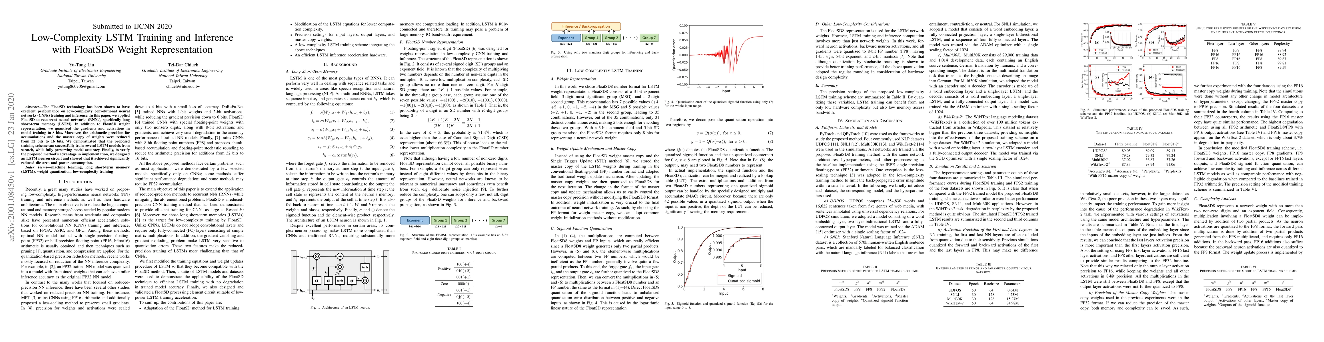 Thumbnail for Low-Complexity LSTM Training and Inference with FloatSD8 Weight
  Representation