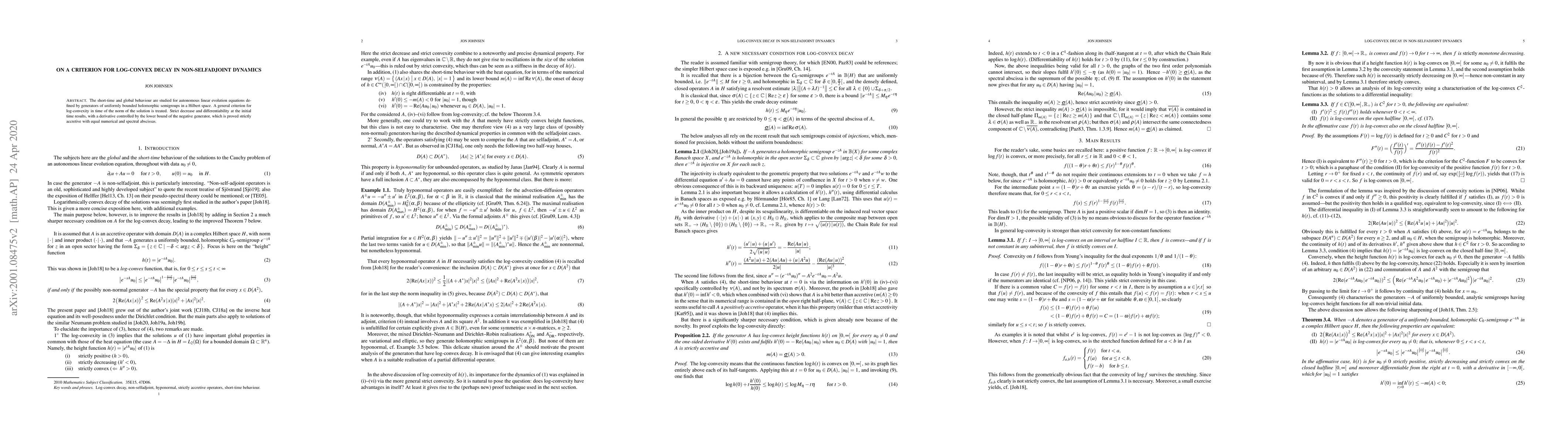 Thumbnail for On a criterion for log-convex decay in non-selfadjoint dynamics