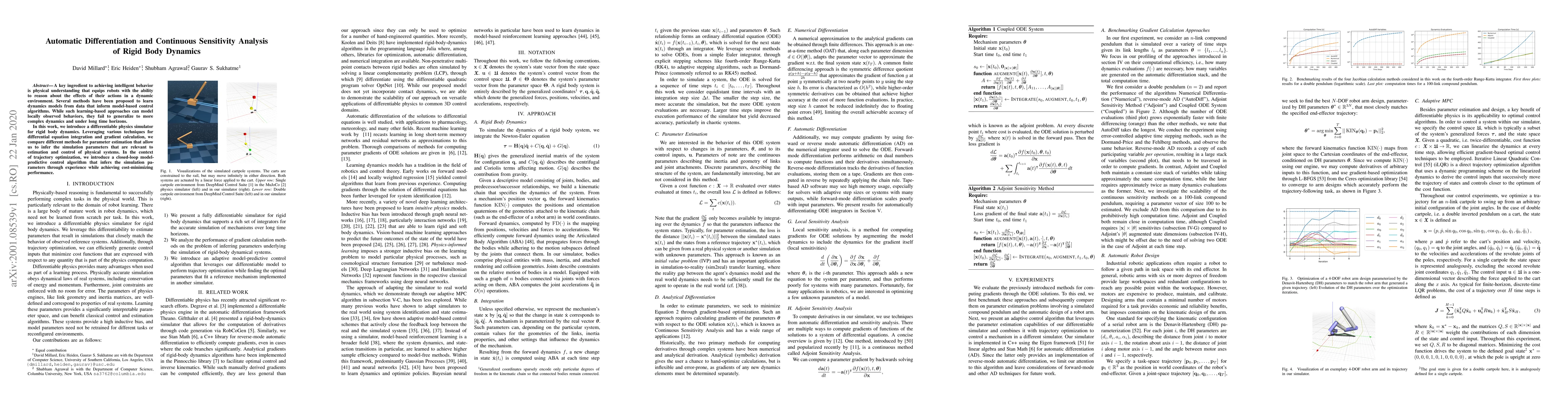 Thumbnail for Automatic Differentiation and Continuous Sensitivity Analysis of Rigid
  Body Dynamics