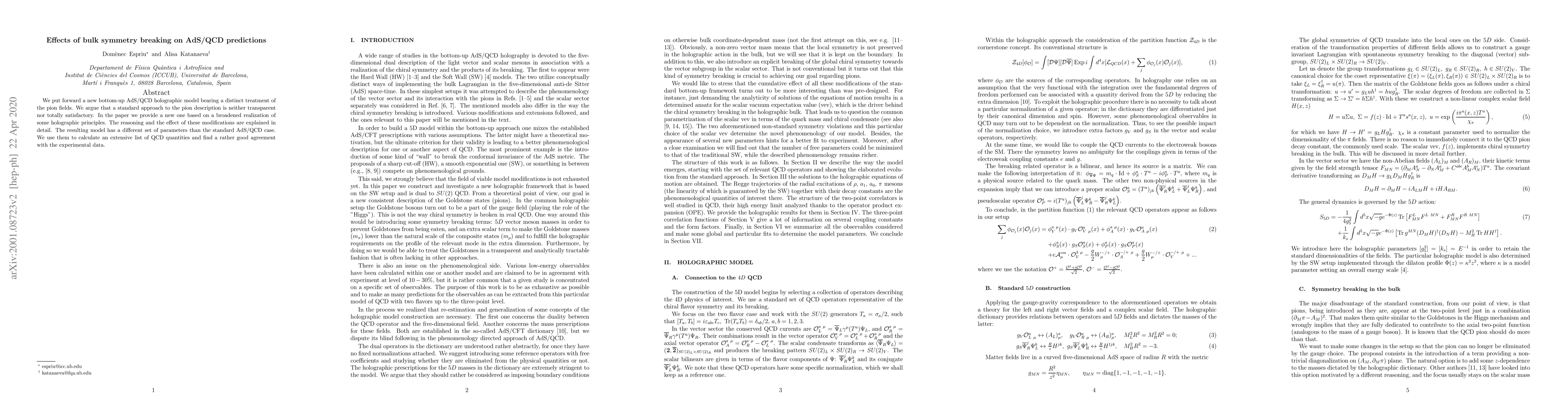 Thumbnail for Effects of bulk symmetry breaking on AdS/QCD predictions