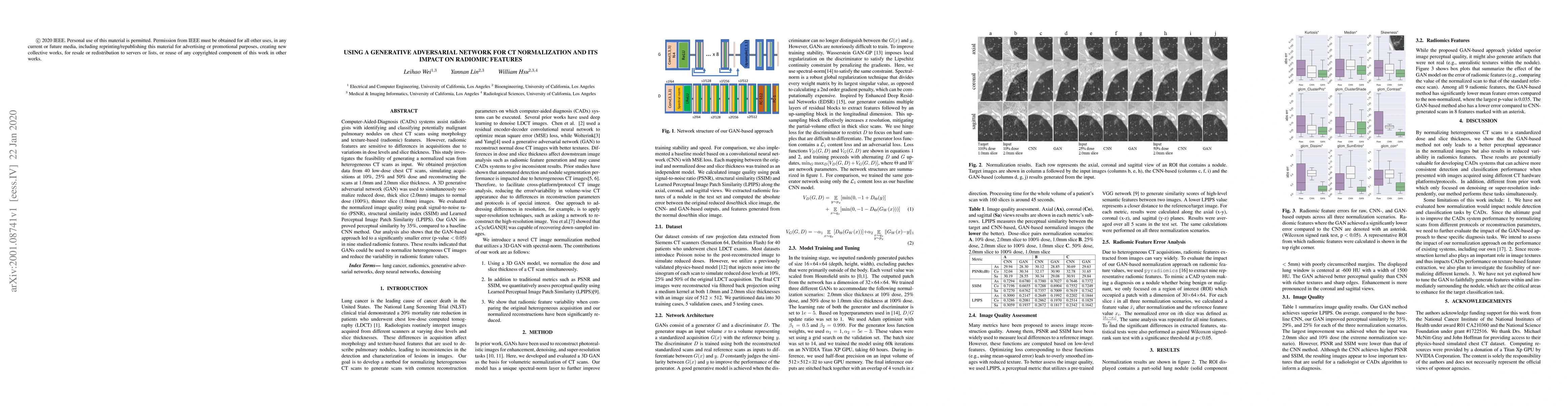 Thumbnail for Using a Generative Adversarial Network for CT Normalization and its
  Impact on Radiomic Features