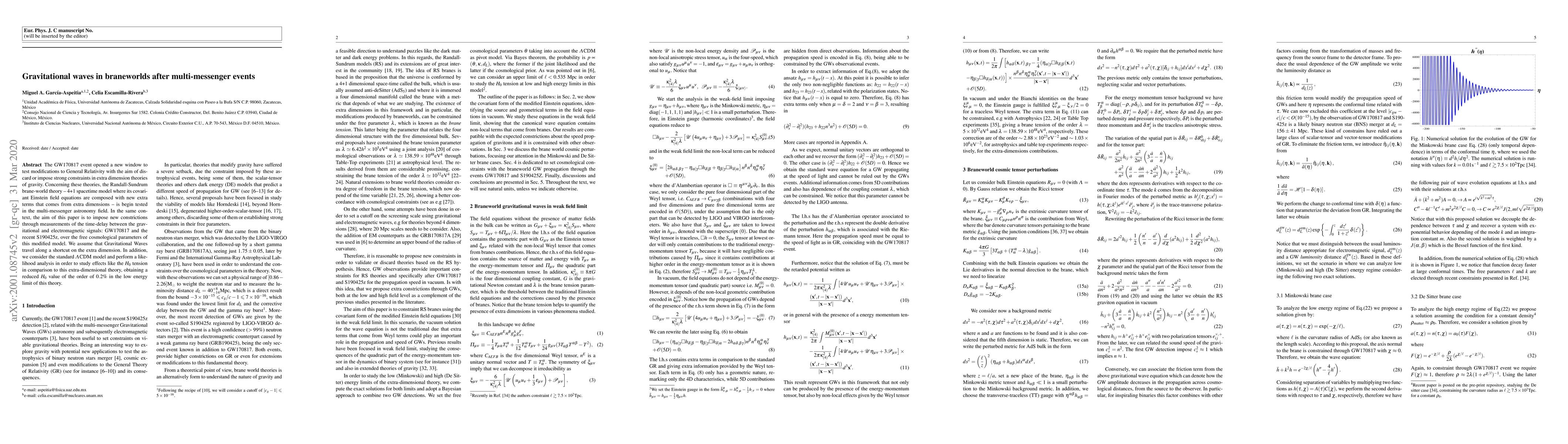 Thumbnail for Gravitational waves in braneworlds after multi-messenger events