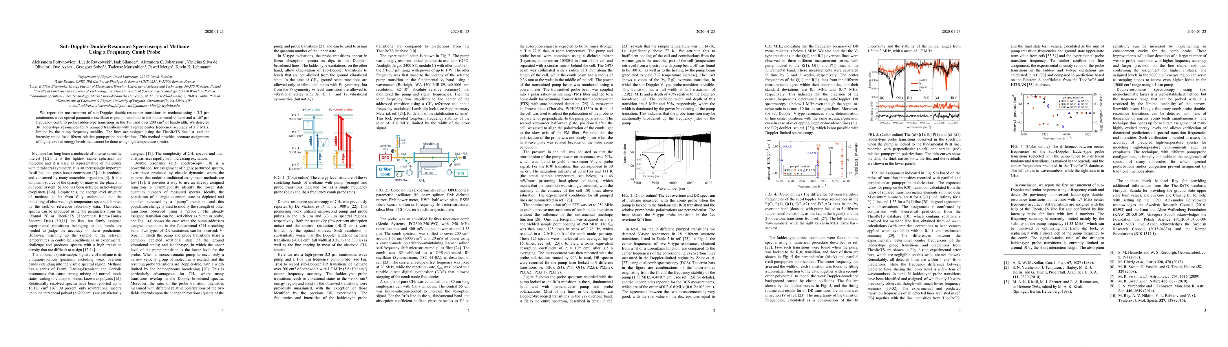 Thumbnail for Sub-Doppler Double-Resonance Spectroscopy of Methane Using a Frequency
  Comb Probe