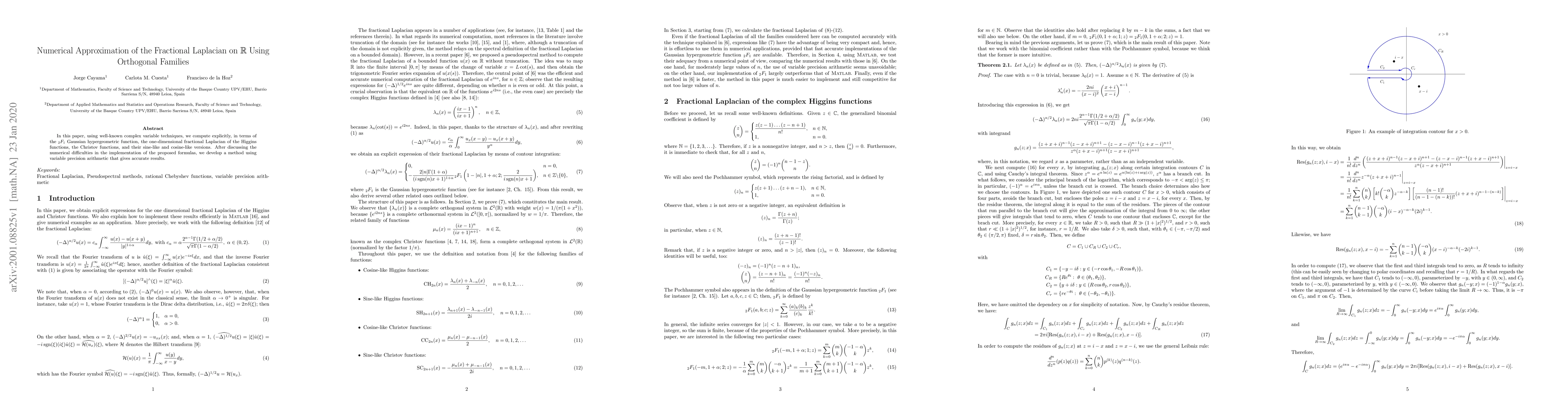 Thumbnail for Numerical Approximation of the Fractional Laplacian on $\mathbb R$ Using
  Orthogonal Families