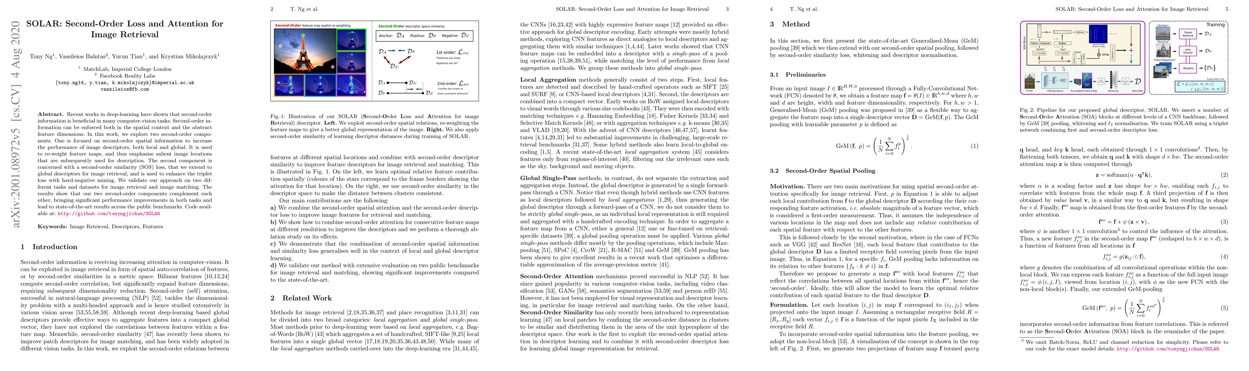 Thumbnail for SOLAR: Second-Order Loss and Attention for Image Retrieval