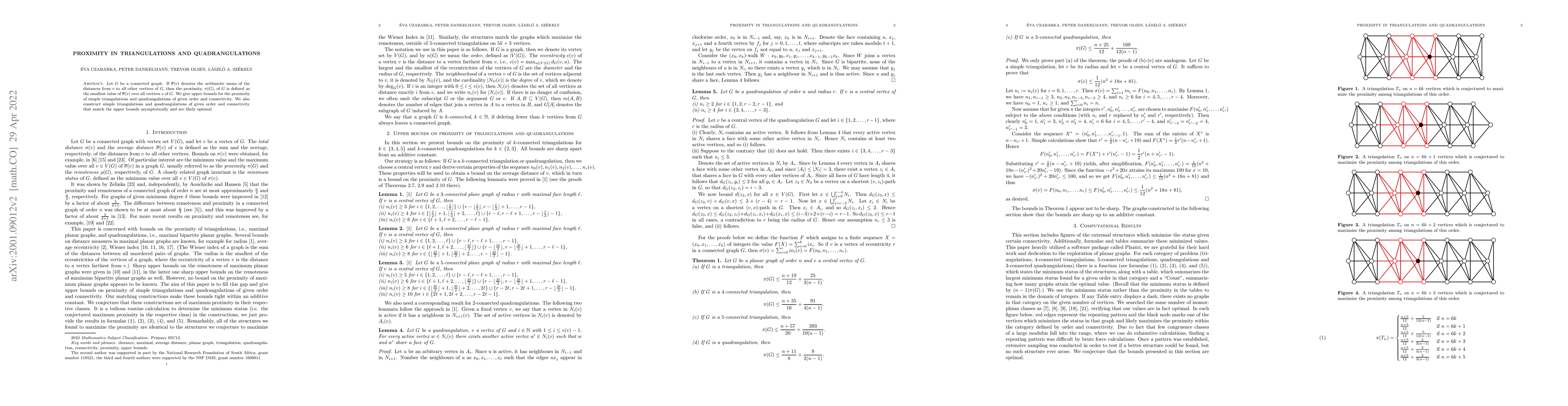 Thumbnail for Proximity in Triangulations and Quadrangulations
