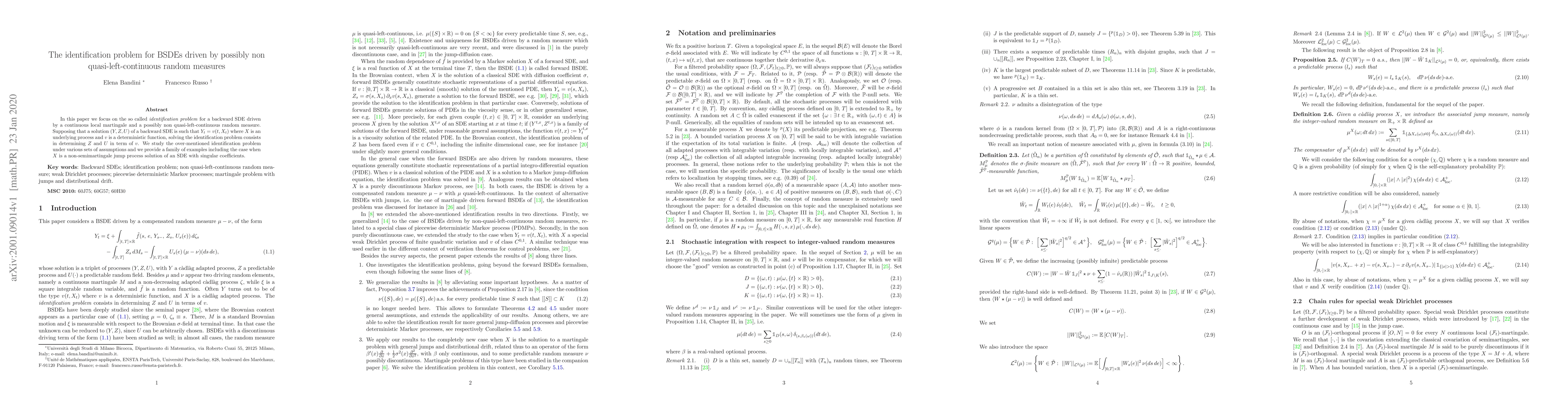 Thumbnail for The identification problem for BSDEs driven by possibly non
  quasi-left-continuous random measures