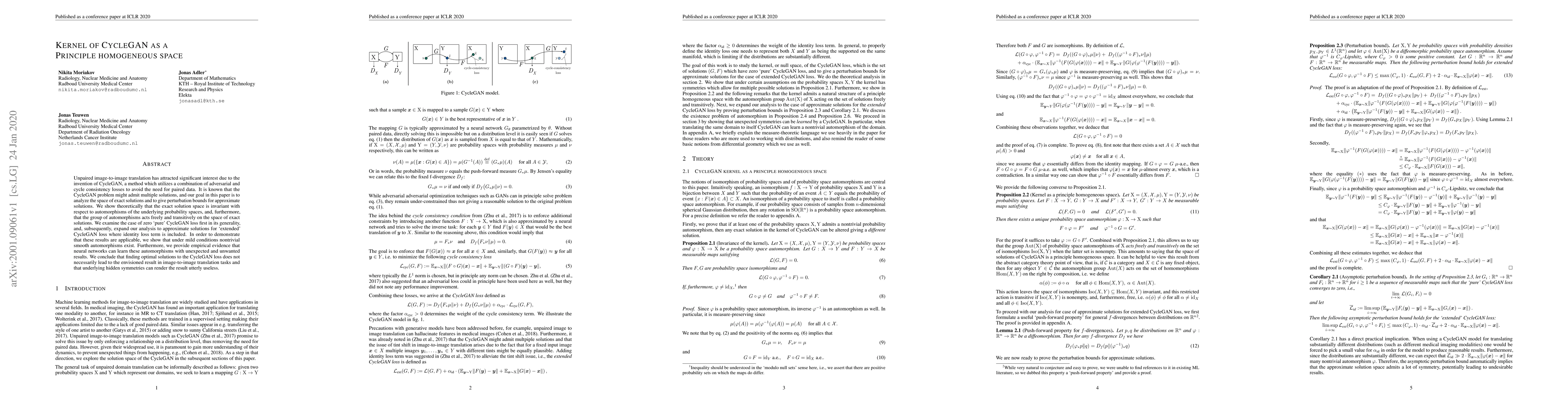 Thumbnail for Kernel of CycleGAN as a Principle homogeneous space