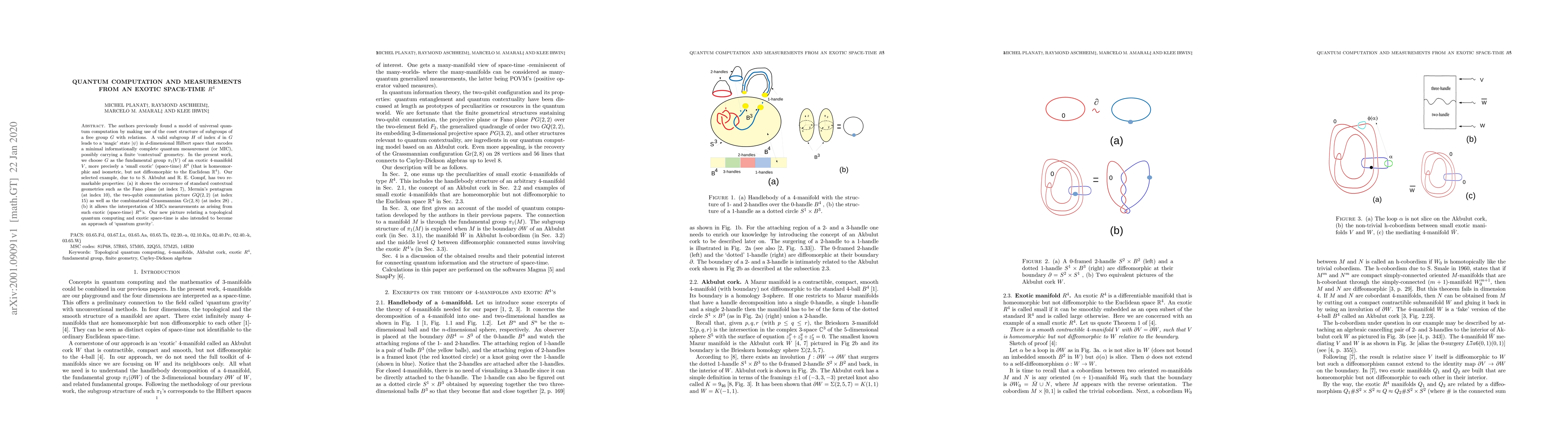 Thumbnail for Quantum computation and measurements from an exotic space-time R4