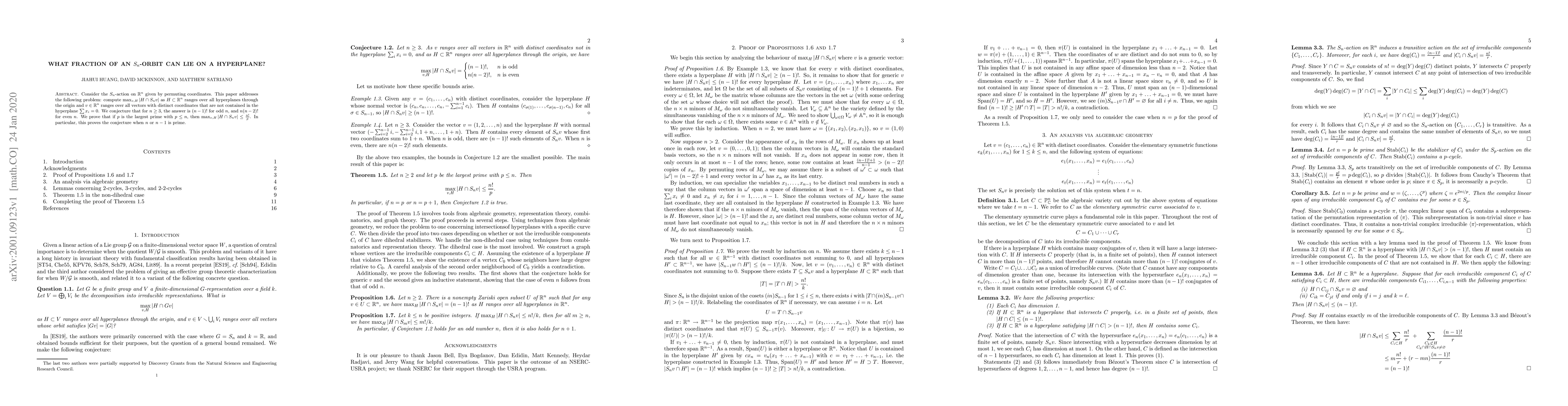 Thumbnail for What fraction of an $S_n$-orbit can lie on a hyperplane?
