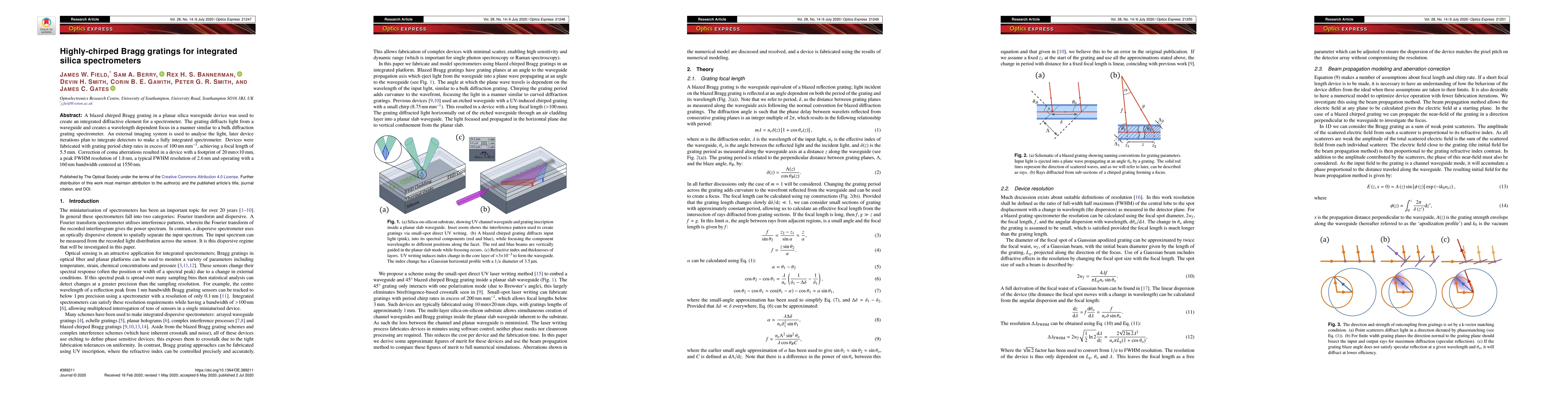 Thumbnail for Highly-Chirped Bragg Gratings for Integrated Silica Spectrometers