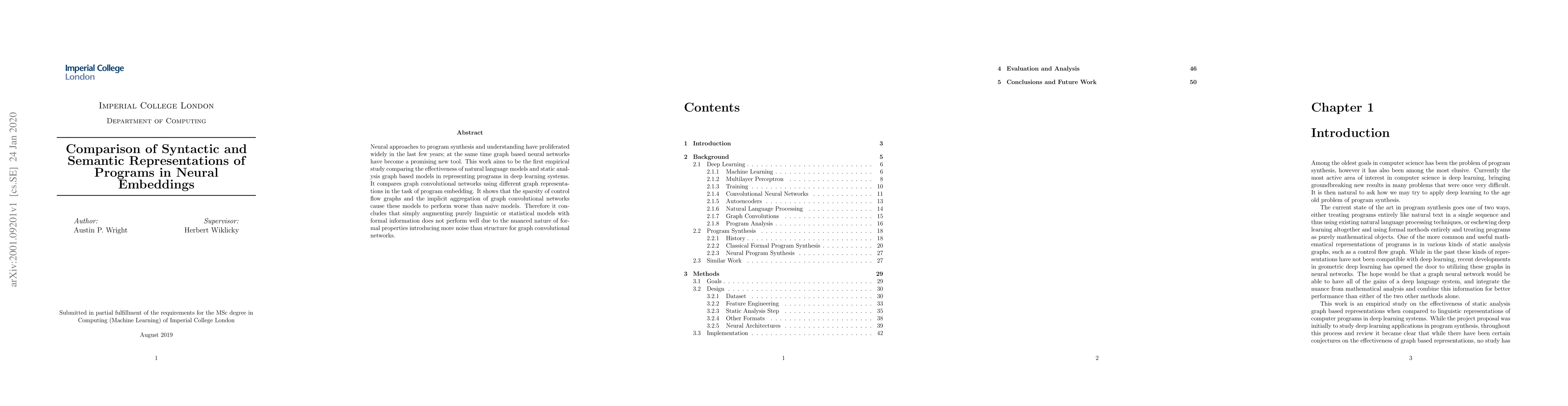 Thumbnail for Comparison of Syntactic and Semantic Representations of Programs in
  Neural Embeddings