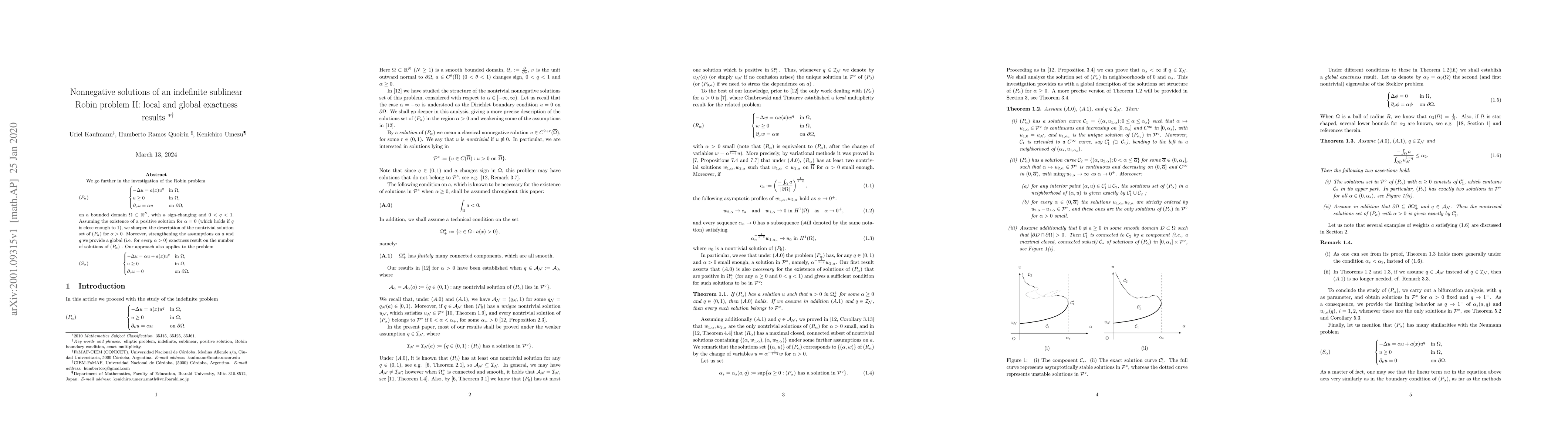 Thumbnail for Nonnegative solutions of an indefinite sublinear Robin problem II: local
  and global exactness results