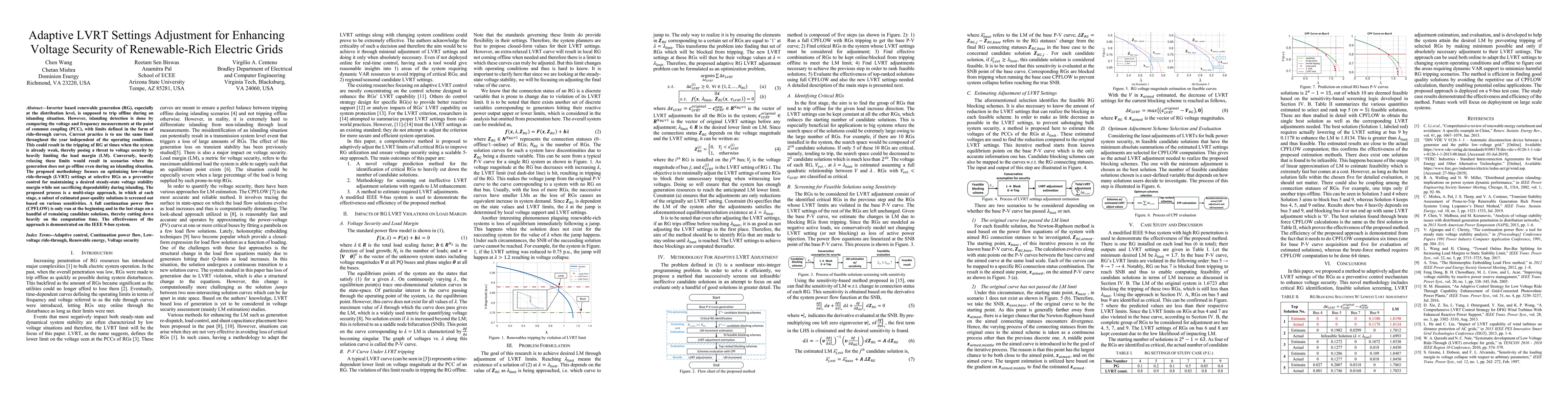Thumbnail for Adaptive LVRT Settings Adjustment for Enhancing Voltage Security of
  Renewable-Rich Electric Grids