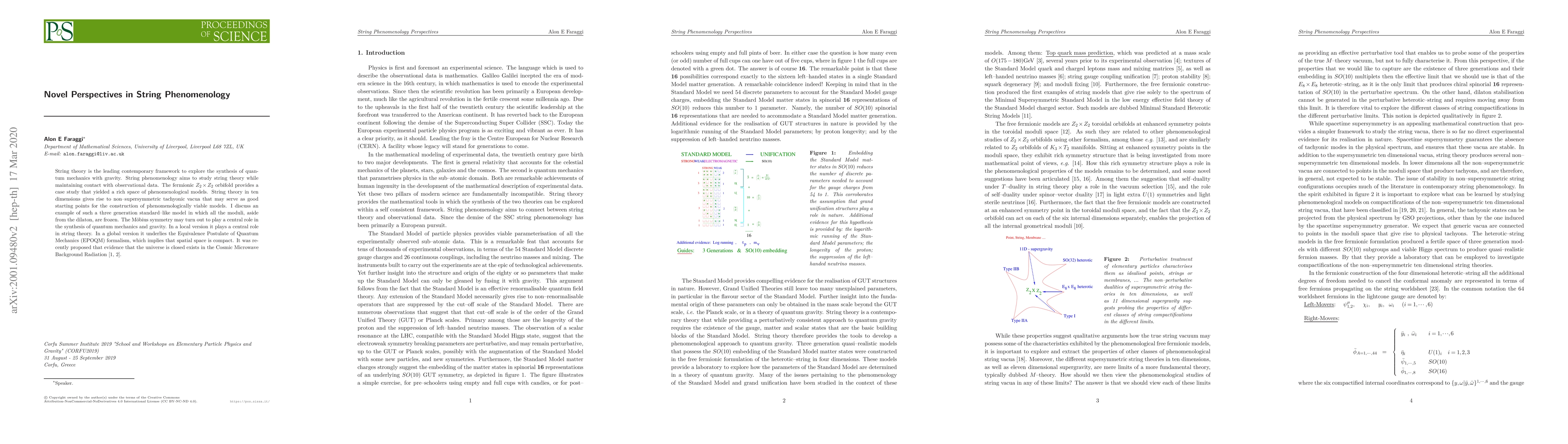 Thumbnail for Novel Perspectives in String Phenomenology